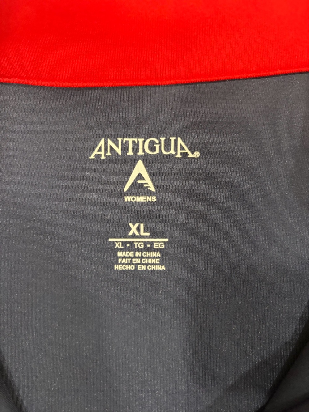 Red Sox zip up Antigua Navy and Red Women's Athletic Top